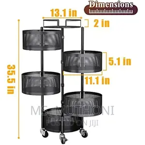 5 Tier Floor Mobile Rotating Storage Rack*