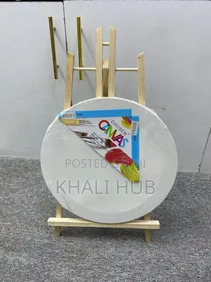 Quality 40cm Round Canvas Board With Easel Stand