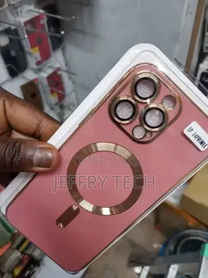 Gold Soft Case With Magsafe for Apple iPhone 14 Pro Max Pink