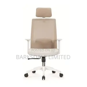 White Office Chair Ergonomic Back Mesh Arms Lumbar Support