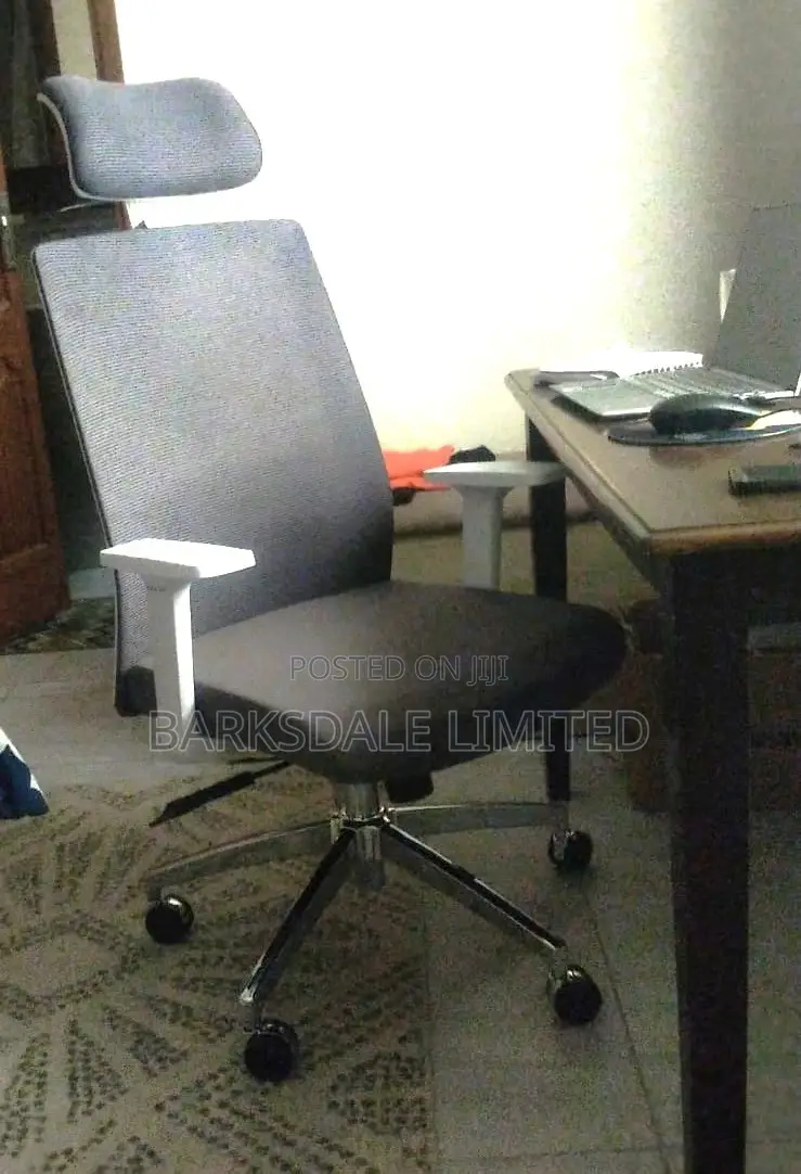 White Office Chair Ergonomic Back Mesh Arms Lumbar Support