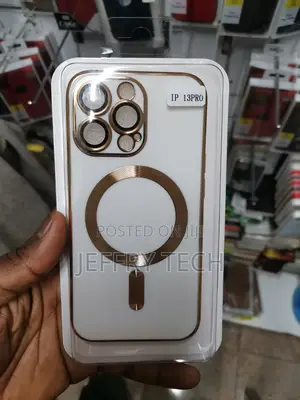 iPhone 13 Pro Gold Plated Magsafe Magnetic Phone Case White