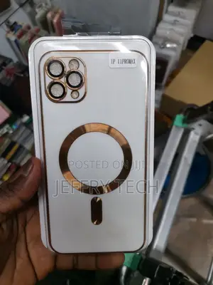 iPhone 11 Pro Max Magsafe White Gold Phone Case With Lens