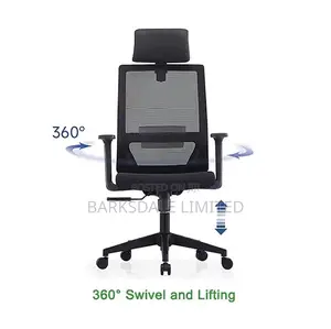 Black Back Office Chair Ergonomic Mesh Arms Lumbar Support