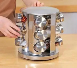 Spice Rack,Stainless Steel Revolving Spice Rack Organizer
