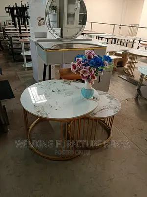 Pure Marble Nesting Table on Metallic Frames50/70cm Diameter