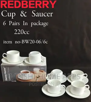 6pcs Cup Saucer Set 220ml