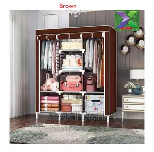 Portable Wardrobe 3 Column Cloth Rack