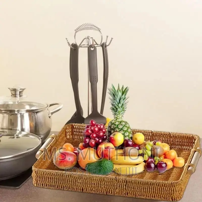 3 RATTAN TRAY Woven RECTANGLE in Shape.*