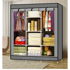 3 Column Portable Large Size Metallic Wardrobe