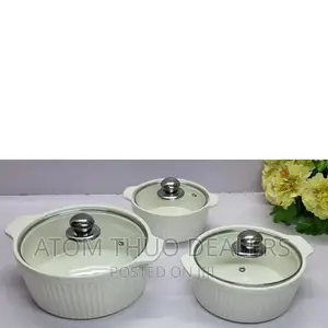 White 3 in 1 Ceramic Soup Pots Available