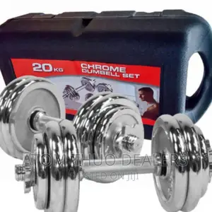 Brand New 20 KGS Chrome Adjustable Dumbbell Set With Case