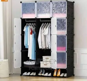 Quality Portable Plastic Large Size 3 Column Wardrobe