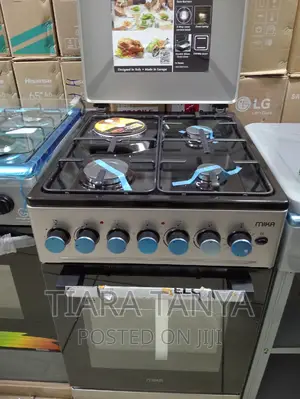Mika, 3G+1E, 50 by 60 Standing Cooker Electric Oven Silver