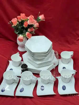 30 PCS Wavy Hexagon Dinner Set