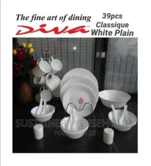 39 PCS Classique Dinner Sets Plain White