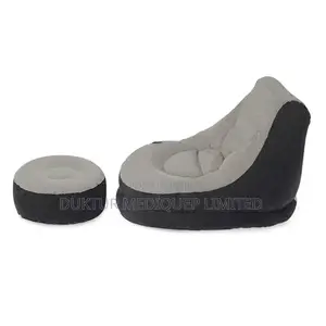 Inflatable Lounge Chair With Cup Holder and Ottoman Set