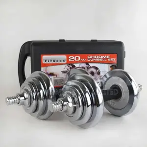Adjustable 20kg Chrome Dumbbell Set Fitness Training