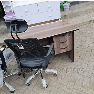 1.2 MTRS Office Desk Plus High Back Recliner Headrest Chair