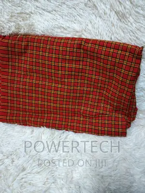 5 by 6 Maasai Shuka Throw Fleece Blanket / Red.