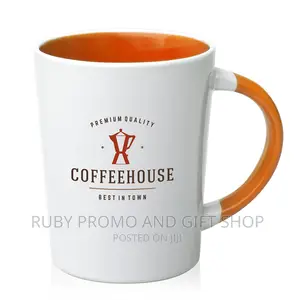 Orange Two Tone Ceramic Latte Mug