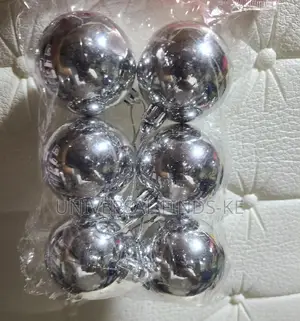 6pcs Silver Christmas Decoration Balls
