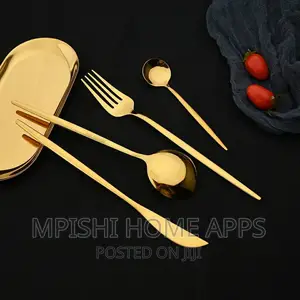 24pcs Cutlery Set Plain Golden