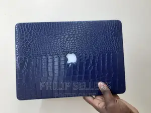 Blue Crocodile Leather Macbook Case, Abstract Laptop Case Fo