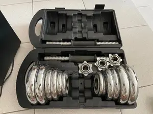 Weights 20KG Chrome Plated Dumbbell Set in a Case.