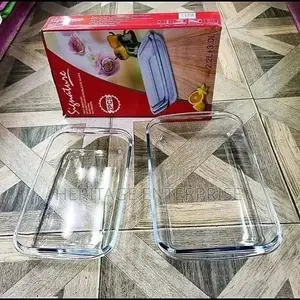 Baking Tray, 2pcs Glass Set of Rectangular Baking Trays.