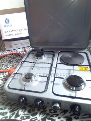 Nunix 4 Gas Table Top COOKER BURNER + Electric Hot Plate