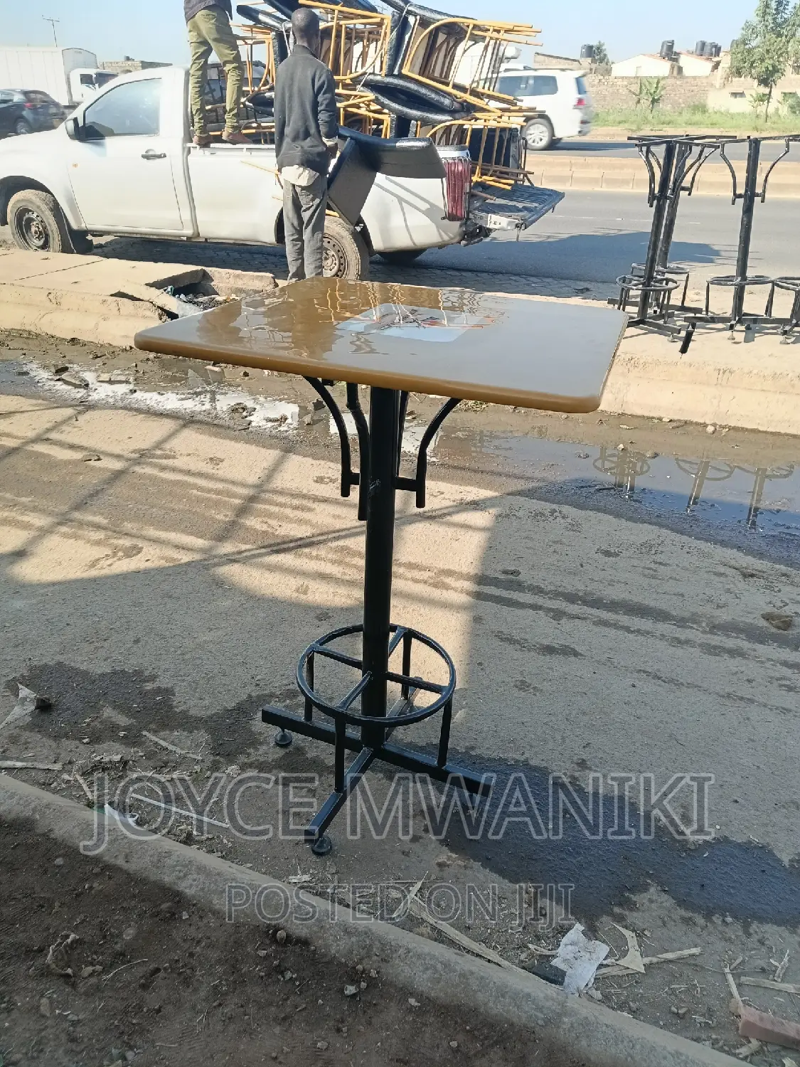 Marble Restaurant High Table, With Logo.