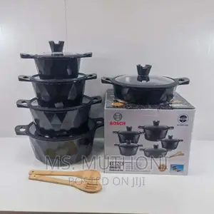 Bosch 12pc Cookware With Silicon Lid Covers*_ BLACK