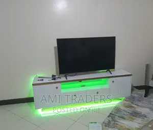 White Golden Tv Stand+LED