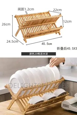 Foldable Bamboo Dish Rack
