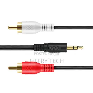 5M 3.5mm Plug Jack to 2 RCA Twin Male Stereo Phono Audio Cab