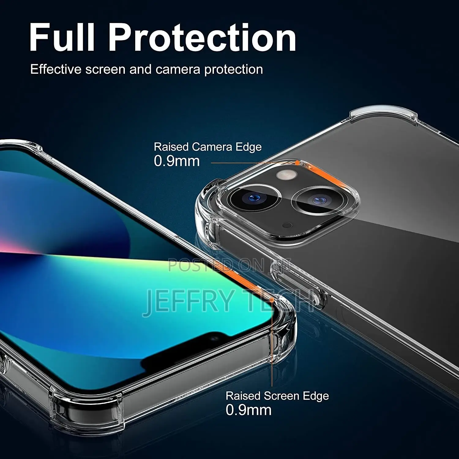 Case for iPhone 13, 13 Pro (6.1") Shockproof Clear Case With