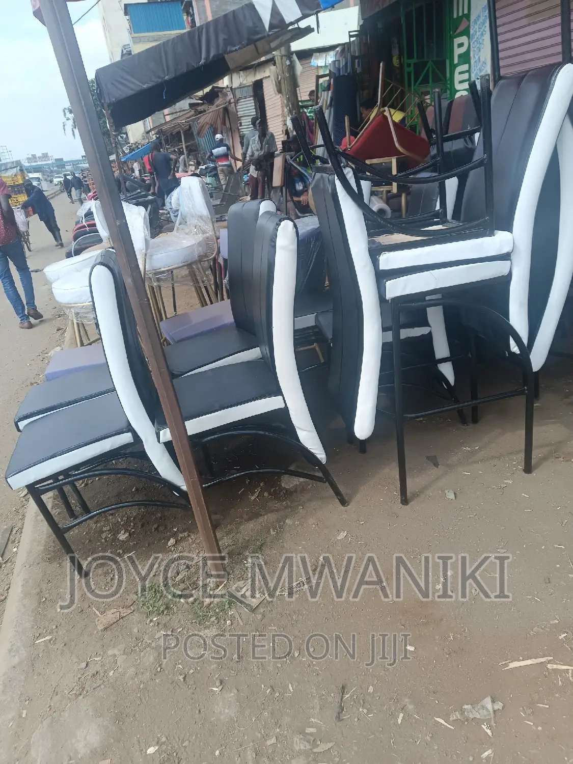Executive Restaurant Chairs, Black and White.