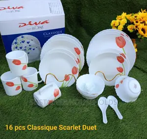 16pcs Classique Scarlet Duet Dinner Sets