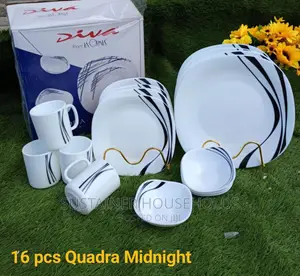 16pcs Square Quadra Midnight Dinner Set