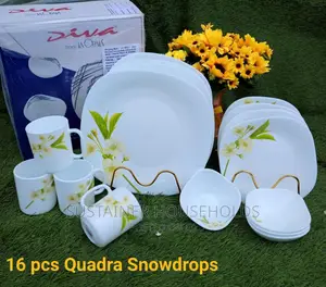 16pcs Square Quadra Snowdrops Dinner Sets