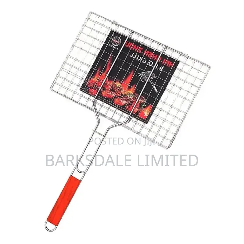 Stainless Steel LARGE BBQ Grill Basket Mesh Foldable Wire
