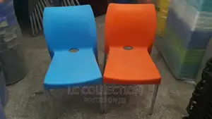Armless Metallic Tubing Plastic Chair