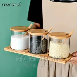 Glass Spice Jar 3in1 With Spoon