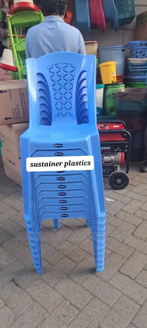 Sky Blue Armless Plastic Chairs
