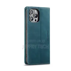 iPhone 14 Pro Max Retro Frosted Leather Flip Phone Case Blue