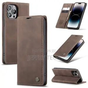 iPhone 14 Pro Max Multifunctional Retro Frosted Flip Coffee