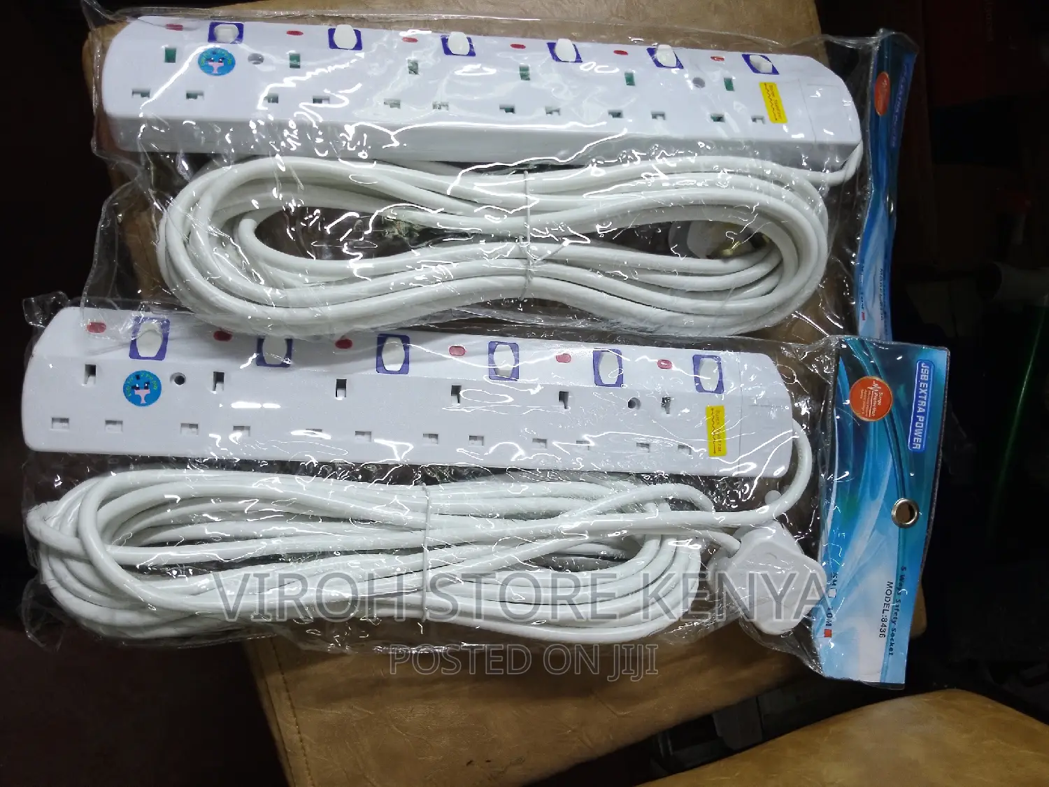 2pcs Power Socket Extension 6ports 10m Electrical Cable