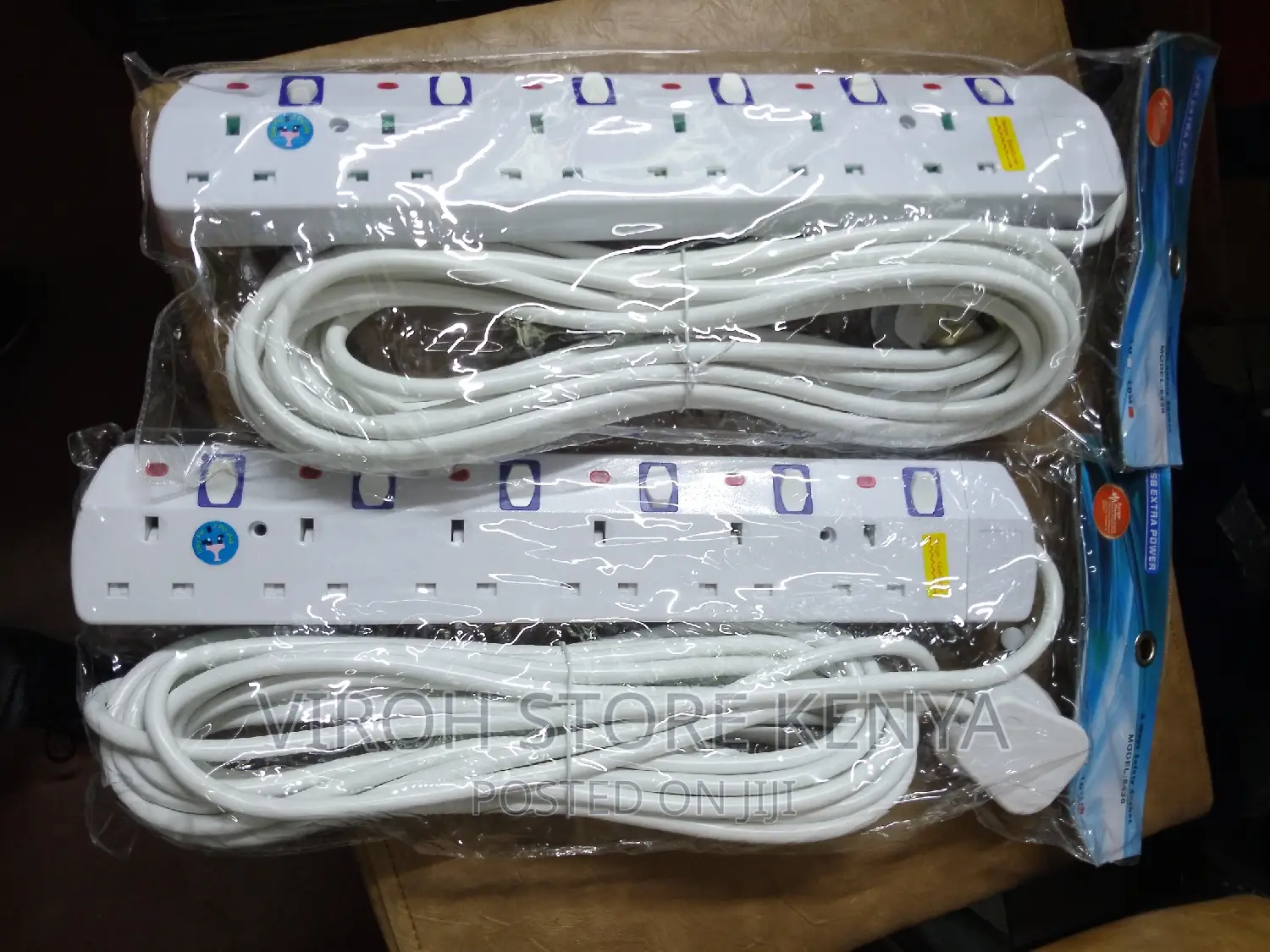 2pcs Power Socket Extension 6ports 10m Electrical Cable