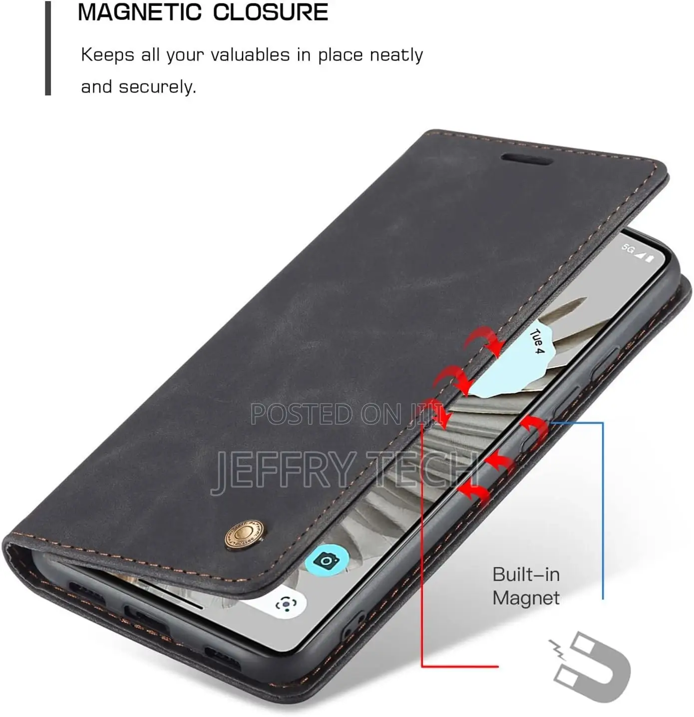 Case for Google Pixel 7A, Vintage PU Leather Wallet Case Car